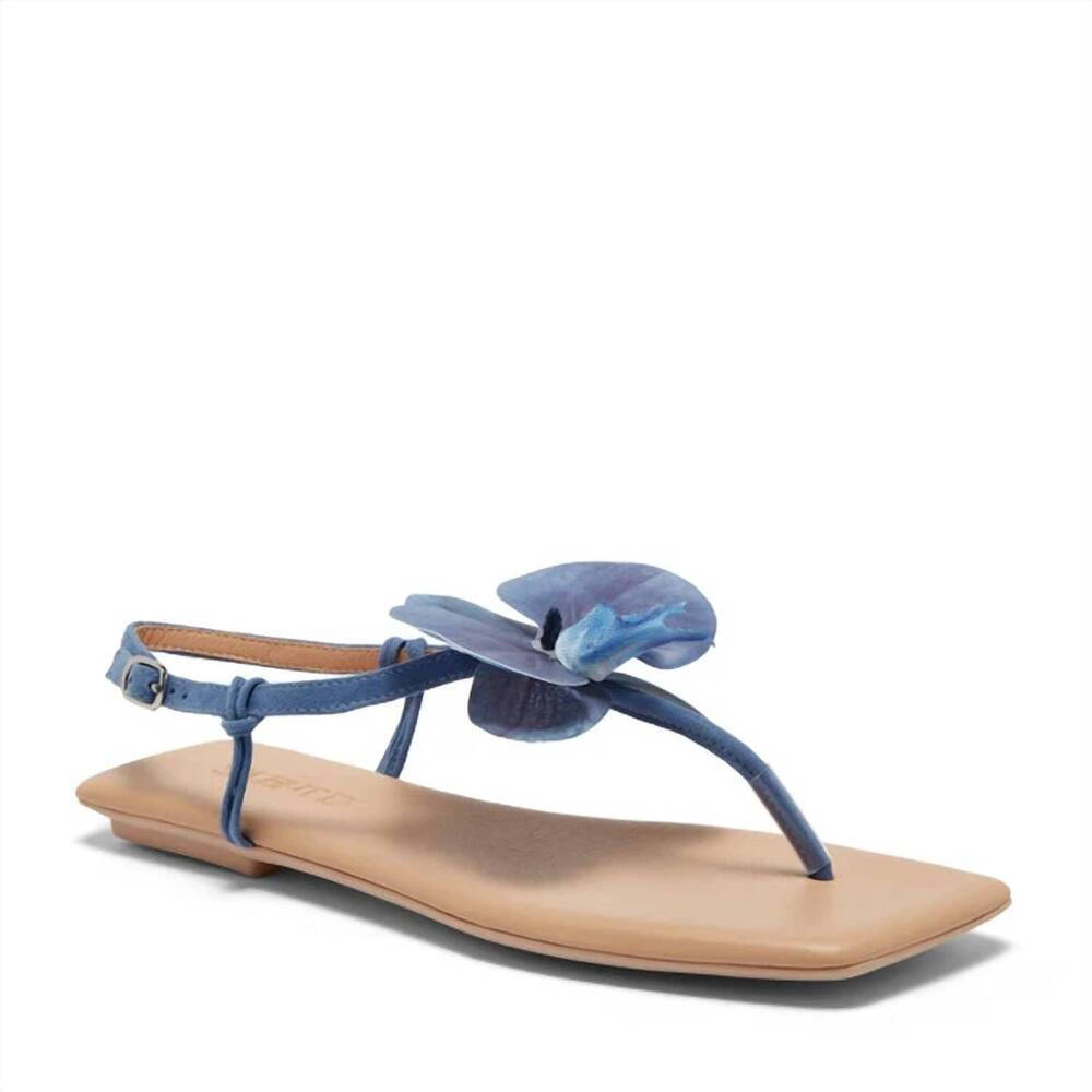 NEW SILENT D women's emlyn flats in blue suede